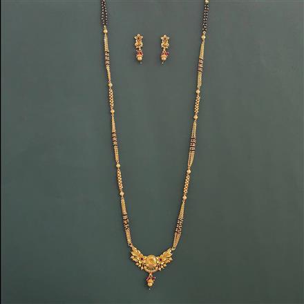 Antique Classic Mangalsutra with Matte Gold Plating