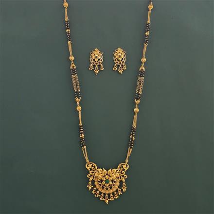 Antique Classic Mangalsutra with Matte Gold Plating