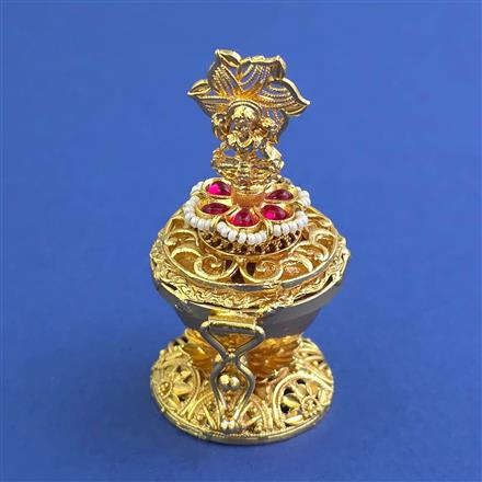 Antique Temple Sindoor Box with Gold Plating