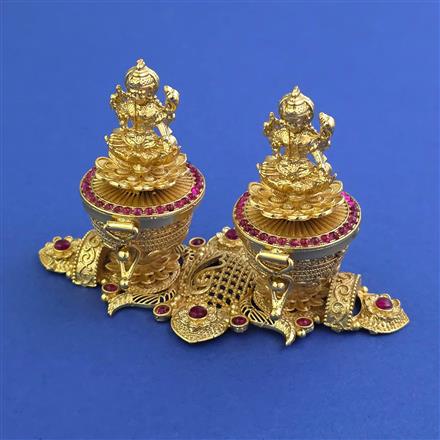 Antique Temple Sindoor Box with Gold Plating