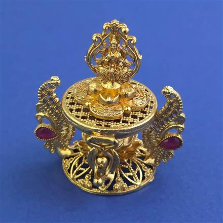 Antique Temple Sindoor Box with Gold Plating