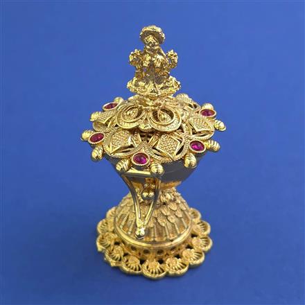 Antique Temple Sindoor Box with Gold Plating
