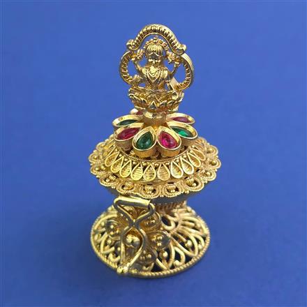 Antique Temple Sindoor Box with Gold Plating