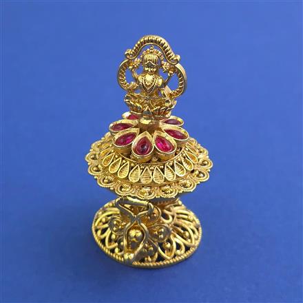Antique Temple Sindoor Box with Gold Plating
