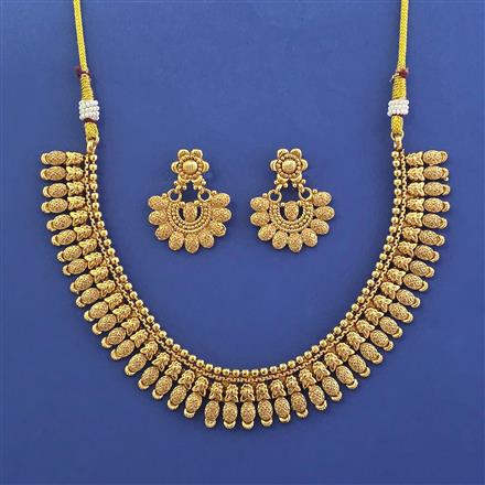 Antique Plain Gold Necklace with Gold Plating