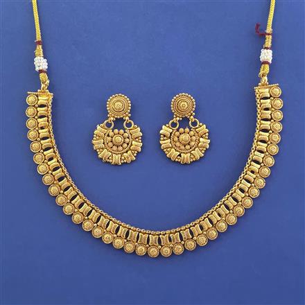 Antique Plain Gold Necklace with Gold Plating