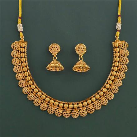 Antique Plain Gold Necklace with Gold Plating