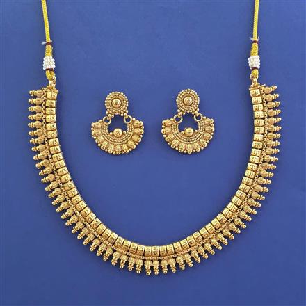 Antique Plain Gold Necklace with Gold Plating