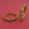 Antique Openable 2 Pc Bangles with Matte Gold Plating