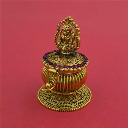 Antique Temple Sindoor Box with Gold Plating