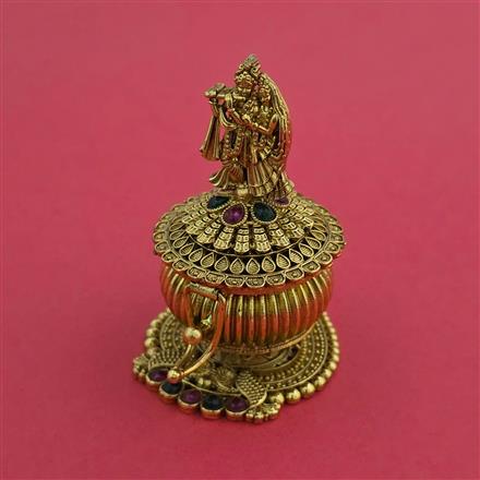Antique Classic Sindoor Box with Gold Plating