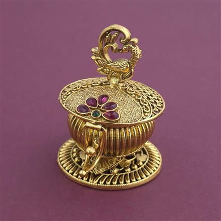 Antique Classic Sindoor Box with Gold Plating