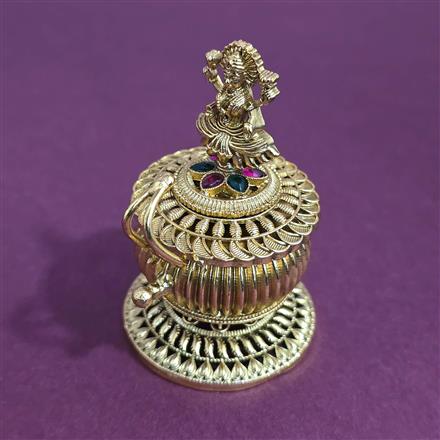 Antique Temple Sindoor Box with Gold Plating