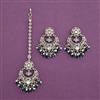 Antique Moti Earring Tikka with Mehndi Plating
