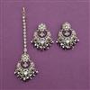 Antique Moti Earring Tikka with Mehndi Plating