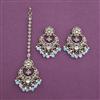 Antique Moti Earring Tikka with Mehndi Plating