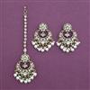 Antique Moti Earring Tikka with Mehndi Plating