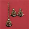 Antique Moti Earring Tikka with Mehndi Plating
