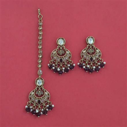 Antique Moti Earring Tikka with Mehndi Plating