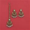 Antique Moti Earring Tikka with Mehndi Plating