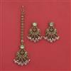 Antique Moti Earring Tikka with Mehndi Plating