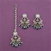 Antique Moti Earring Tikka with Mehndi Plating