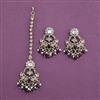 Antique Moti Earring Tikka with Mehndi Plating