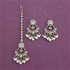 Antique Moti Earring Tikka with Mehndi Plating