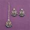 Antique Moti Earring Tikka with Mehndi Plating