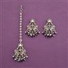 Antique Moti Earring Tikka with Mehndi Plating