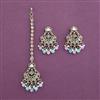 Antique Moti Earring Tikka with Mehndi Plating