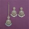Antique Moti Earring Tikka with Mehndi Plating