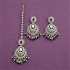 Antique Moti Earring Tikka with Mehndi Plating
