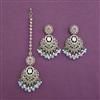 Antique Moti Earring Tikka with Mehndi Plating