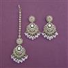 Antique Moti Earring Tikka with Mehndi Plating