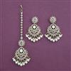 Antique Moti Earring Tikka with Mehndi Plating