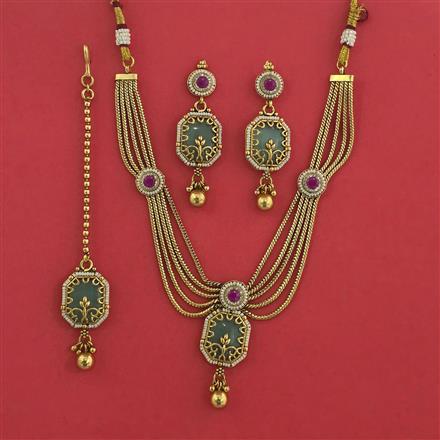 Antique Moti Necklace with Gold Plating