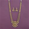 Antique Long Necklace with Matte Gold Plating