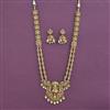 Antique Long Necklace with Matte Gold Plating