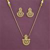 Antique Classic Pendant Set with Matte Gold Plating