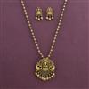 Antique Temple Pendant Set with Matte Gold Plating