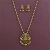 Antique Temple Pendant Set with Matte Gold Plating