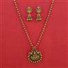 Antique Temple Pendant Set with Matte Gold Plating