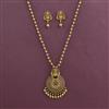 Antique Temple Pendant Set with Matte Gold Plating