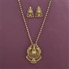 Antique Temple Pendant Set with Matte Gold Plating