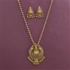 Antique Temple Pendant Set with Matte Gold Plating