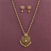 Antique Temple Pendant Set with Matte Gold Plating