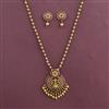 Antique Temple Pendant Set with Matte Gold Plating