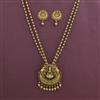 Antique Temple Pendant Set with Matte Gold Plating