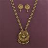 Antique Temple Pendant Set with Matte Gold Plating